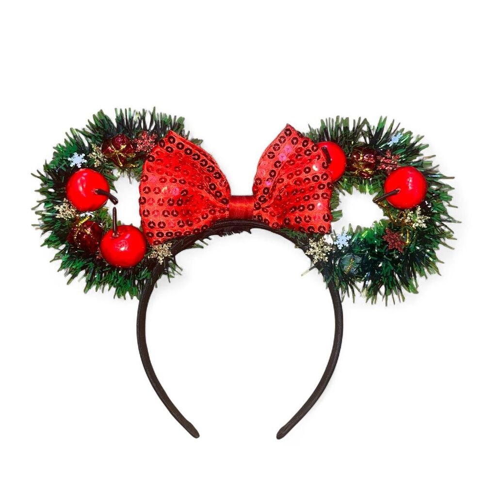 Disney Christmas Garland Minnie Ears Headband Flaw